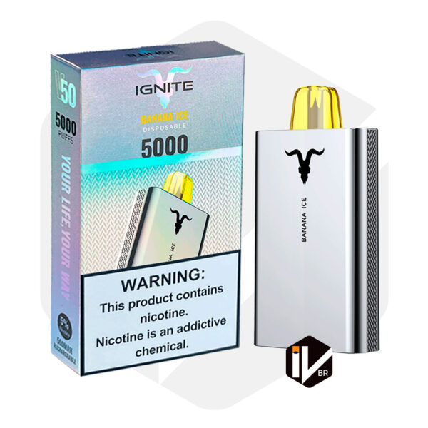 Cigarro Eletrônico Ignite V50 Banana Ice - Vista Frontal