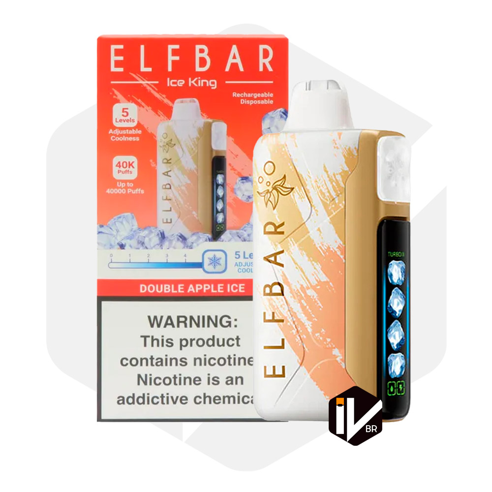 Cigarro Eletrônico ELFBAR Ice King 40K – 40.000 Puffs Sabor Double Apple Ice (Maça e Maçã Verde)