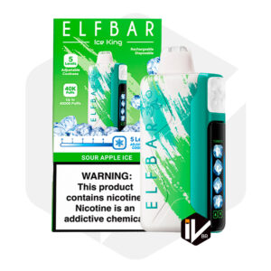 Cigarro Eletrônico ELFBAR Ice King 40K – 40.000 Puffs Sabor Sour Apple Ice (Maçã Verde)