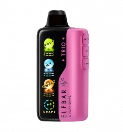 Cigarro Eletrônico ELFBAR Trio 40K – 40.000 Puffs Sabor Sakura Grape (Uva)